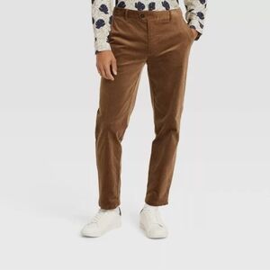 Houston White Adult Velvet Straight Trousers - Brown XXL
